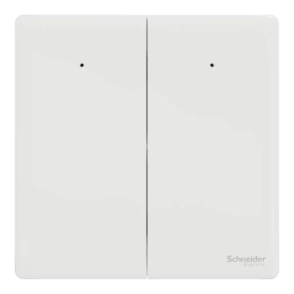 Schneider Switch, Unica X, 1 way, 16AX, 250V, 2 gangs, with LED, Painted White, NUX32_1N_PW - Image 2