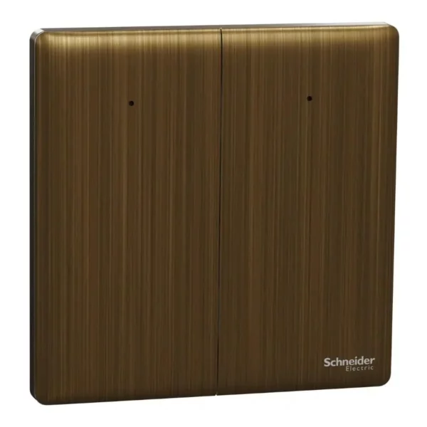 Schneider Switch, Unica X, 2 way, 16AX, 250V, 2 gangs, with LED, Antique Bronze ,NUX32_2N_AB