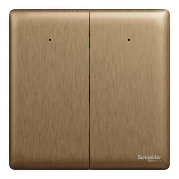 Schneider Switch, Unica X, 2 way, 16AX, 250V, 2 gangs, with LED, Dark Bronze, NUX32_2N_DB - Image 2