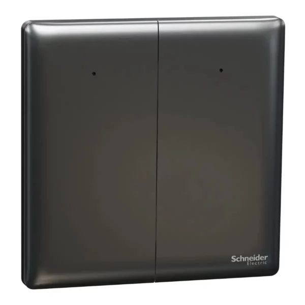 Schneider Switch, Unica X, 2 way, 16AX, 250V, 2 gangs, with LED, Dark Grey, NUX32_2N_DG