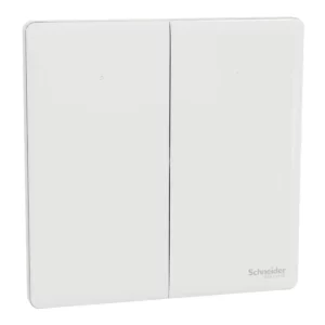 Schneider Switch, Unica X, 2 way, 16AX, 250V, 2 gangs, with LED, Painted White ,NUX32_2N_PW