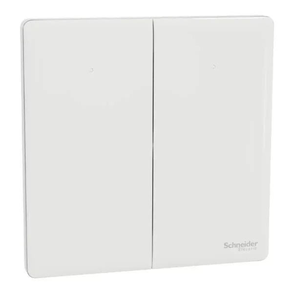 Schneider Switch, Unica X, 2 way, 16AX, 250V, 2 gangs, with LED, Painted White ,NUX32_2N_PW