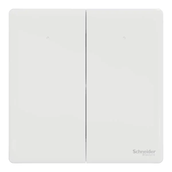 Schneider Switch, Unica X, 2 way, 16AX, 250V, 2 gangs, with LED, Painted White ,NUX32_2N_PW - Image 2