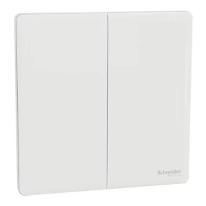 Schneider Intermediate switch, Unica X, 16AX, 250V, 2 gangs, Painted White ,NUX32_IM_PW