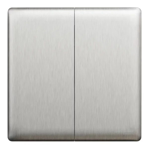 Schneider Intermediate switch, Unica X, 16AX, 250V, 2 gangs, Stainless Steel ,NUX32_IM_SS - Image 2