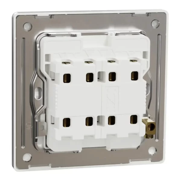 Schneider Intermediate switch, Unica X, 16AX, 250V, 2 gangs, Stainless Steel ,NUX32_IM_SS - Image 8