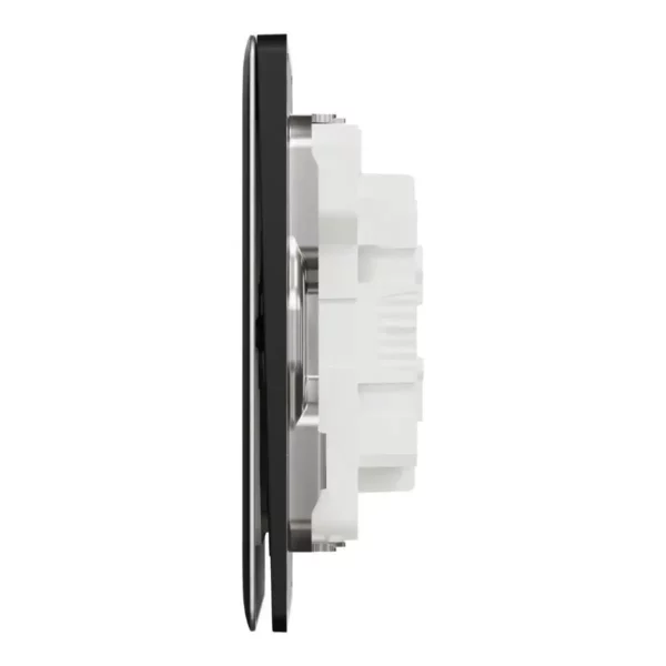 Schneider Momentary switch, Unica X, 10A, 250V, 2 gangs,Jet Black ,NUX32_PR_JB - Image 4