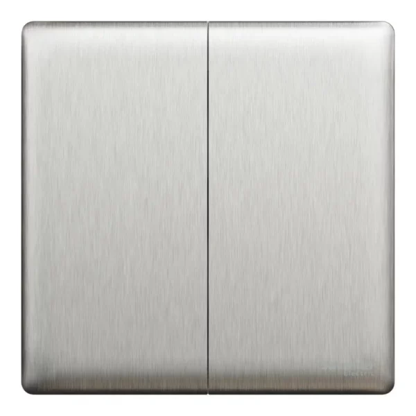 Schneider Momentary switch, Unica X, 10A, 250V, 2 gangs, Stainless Steel ,NUX32_PR_SS - Image 2