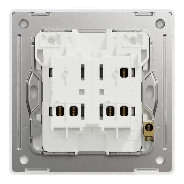 Schneider Momentary switch, Unica X, 10A, 250V, 2 gangs, Stainless Steel ,NUX32_PR_SS - Image 3