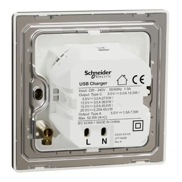Schneider Double USB Charger, Unica X, 45W, type A+C, Antique Bronze ,NUX32ACQUSB_AB - Image 8