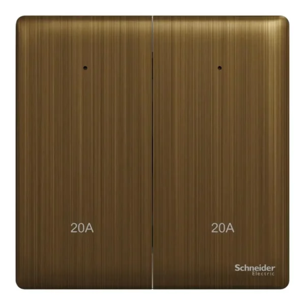 Schneider Switch, Unica X, 20A, 250V, 2 gangs, 2 pole, with LED, Antique Bronze, NUX32D20N_AB - Image 2