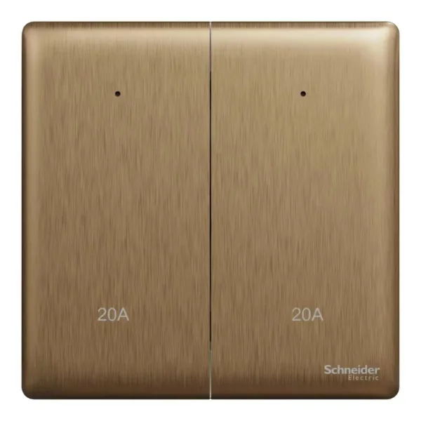Schneider Switch, Unica X, 20A, 250V, 2 gangs, 2 pole, with LED, Dark Bronze, NUX32D20N_DB - Image 2
