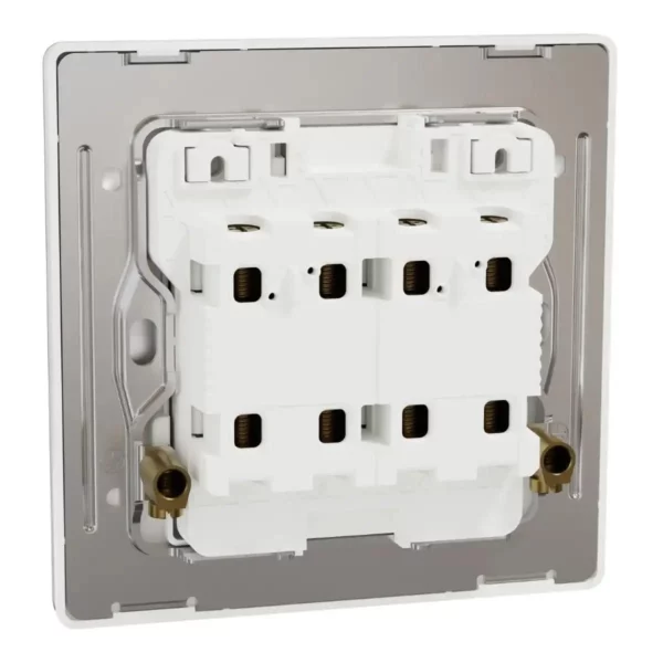 Schneider Switch, Unica X, 20A, 250V, 2 gangs, 2 pole, with LED, Painted White, NUX32D20N_PW - Image 8