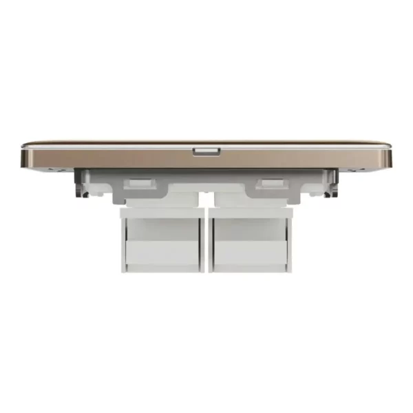 schneider Telephone socket, Unica X, 2 gangs, shuttered, Dark Bronze ,NUX32RJ4_DB - Image 7