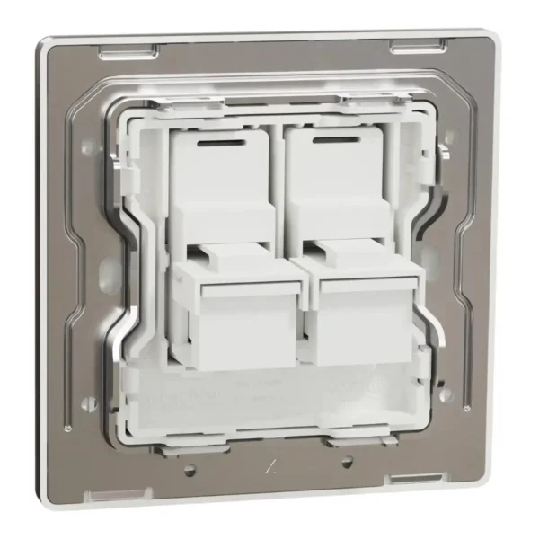 schneider Telephone socket, Unica X, 2 gangs, shuttered, Dark Bronze ,NUX32RJ4_DB - Image 8