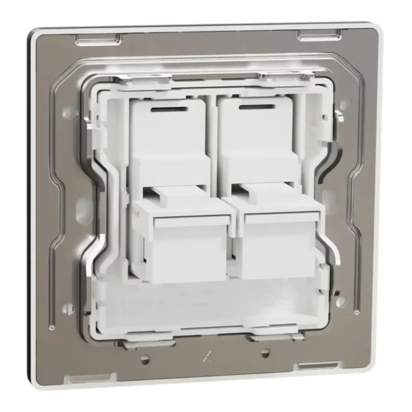 Schneider Telephone socket, Unica X, 2 gangs, shuttered,Jet Black ,NUX32RJ4_JB - Image 8