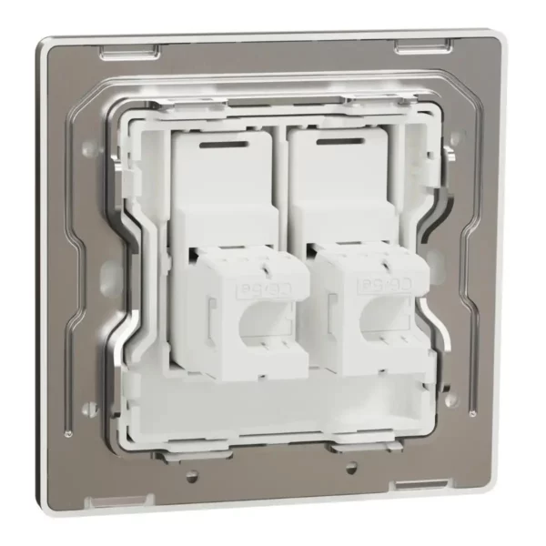 Schneider Data socket, Unica X, 2 gangs, RJ45, Cat6, shuttered, Dark Bronze ,NUX32RJ6_DB - Image 8