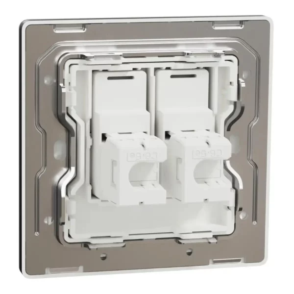 Schneider Data socket, Unica X, 2 gangs, RJ45, Cat6, shuttered,Jet Black ,NUX32RJ6_JB - Image 8
