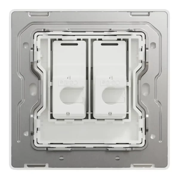 Schneider Data socket, Unica X, 2 gangs, RJ45, Cat6, shuttered, Stainless Steel ,NUX32RJ6_SS - Image 3