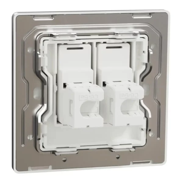 Schneider Data socket, Unica X, 2 gangs, RJ45, Cat6, shuttered, Stainless Steel ,NUX32RJ6_SS - Image 8