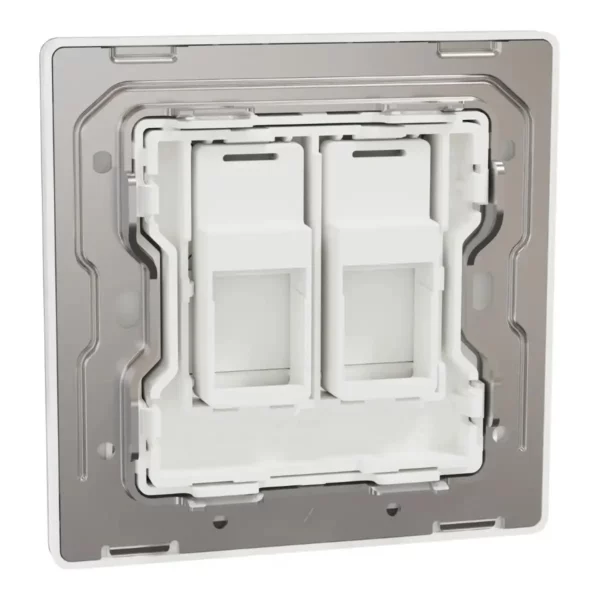 Schneider Central plate, Unica, for RJ45, 2 gangs, with shutter, Painted White ,NUX32RJ_PW - Image 8