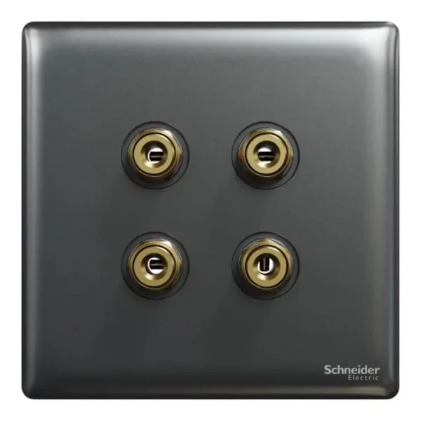Schneider Speaker connection, Unica X, two pair, Dark Grey NUX32SC_DG - Image 2
