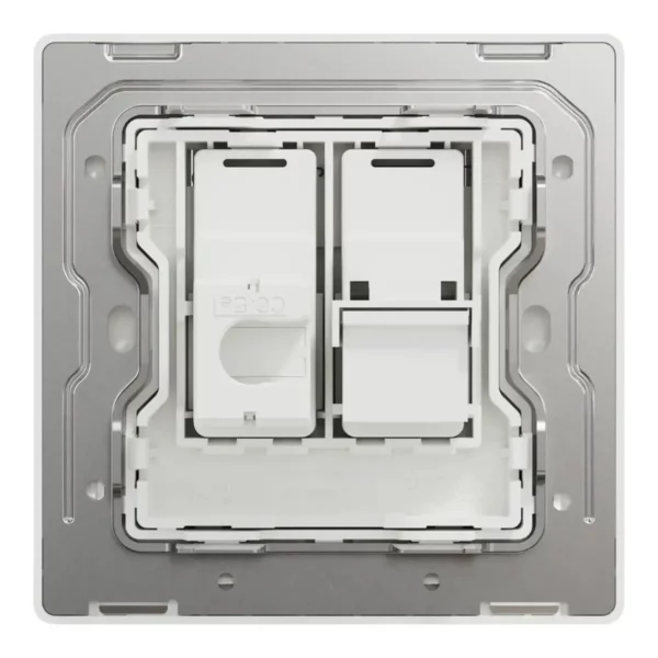Schneider Telephone and data socket, Unica X, 2 gang, RJ45, Cat6, with shutter, Stainless Steel ,NUX32TDRJ6_SS - Image 3