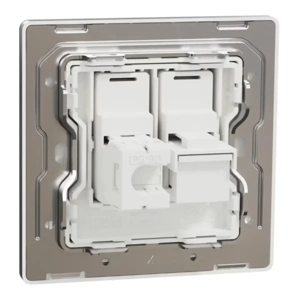Schneider Telephone and data socket, Unica X, 2 gang, RJ45, Cat6, with shutter, Stainless Steel ,NUX32TDRJ6_SS - Image 8
