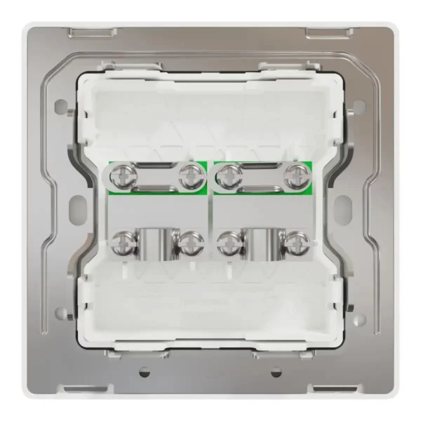 Schneider TV socket, Unica X, 2 gangs, 75Ohm, Through-connector, Painted White ,NUX32TV_PW - Image 3
