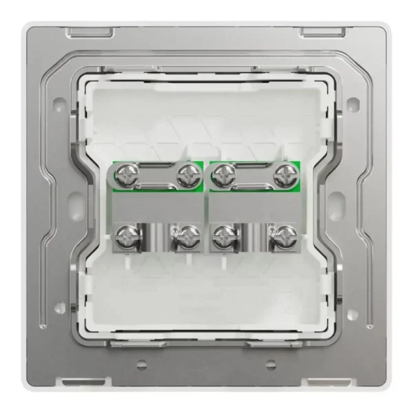 Schneider TV socket, Unica X, 2 gangs, 75Ohm, Through-connector, Stainless Steel ,NUX32TV_SS - Image 3