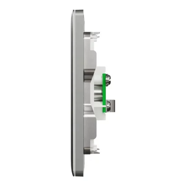 Schneider TV socket, Unica X, 2 gangs, 75Ohm, Through-connector, Stainless Steel ,NUX32TV_SS - Image 4