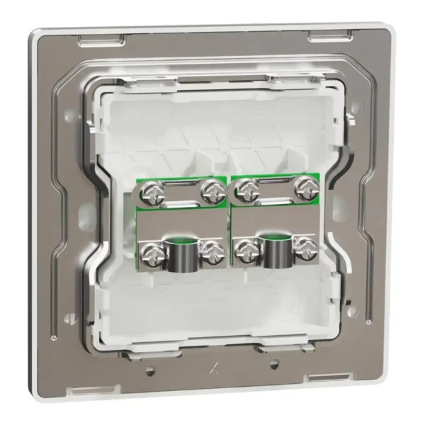 Schneider TV socket, Unica X, 2 gangs, 75Ohm, Through-connector, Stainless Steel ,NUX32TV_SS - Image 8