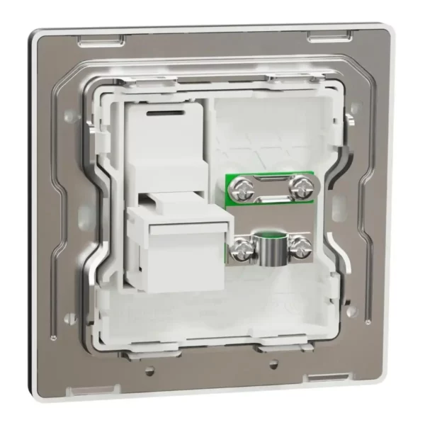 Schneider TV and telephone socket, Unica X, 2 gangs, shuttered, Dark Grey ,NUX32TVRJ4_DG - Image 8