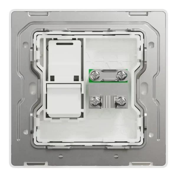 Schneider TV and telephone socket, Unica X, 2 gangs, shuttered,Jet Black ,NUX32TVRJ4_JB - Image 3