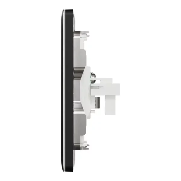 Schneider TV and telephone socket, Unica X, 2 gangs, shuttered,Jet Black ,NUX32TVRJ4_JB - Image 4