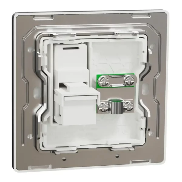 Schneider TV and telephone socket, Unica X, 2 gangs, shuttered,Jet Black ,NUX32TVRJ4_JB - Image 8