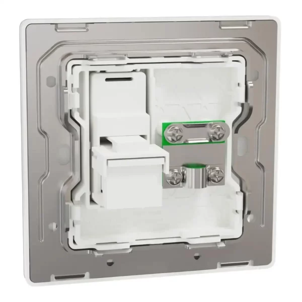 Schneider TV and telephone socket, Unica X, 2 gangs, shuttered, Painted White ,NUX32TVRJ4_PW - Image 8