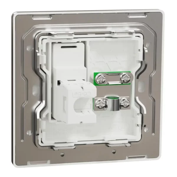 Schneider TV and Data socket, Unica X, 2 gangs, shuttered, Dark Bronze ,NUX32TVRJ6_DB - Image 8