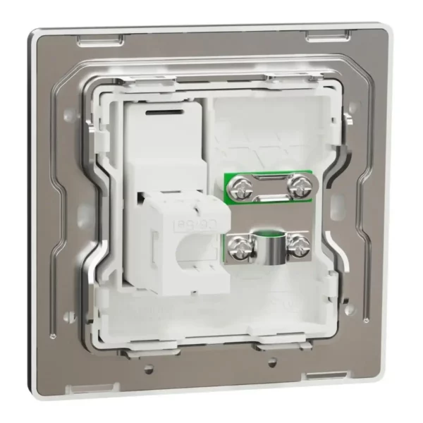 Schneider TV and Data socket, Unica X, 2 gangs, shuttered, Dark Grey ,NUX32TVRJ6_DG - Image 8