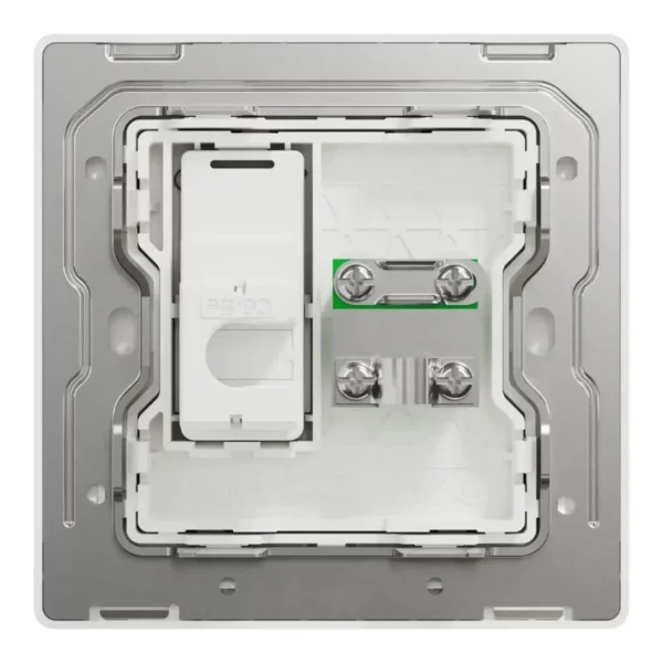 Schneider TV and Data socket, Unica X, 2 gangs, shuttered, Stainless Steel ,NUX32TVRJ6_SS - Image 3