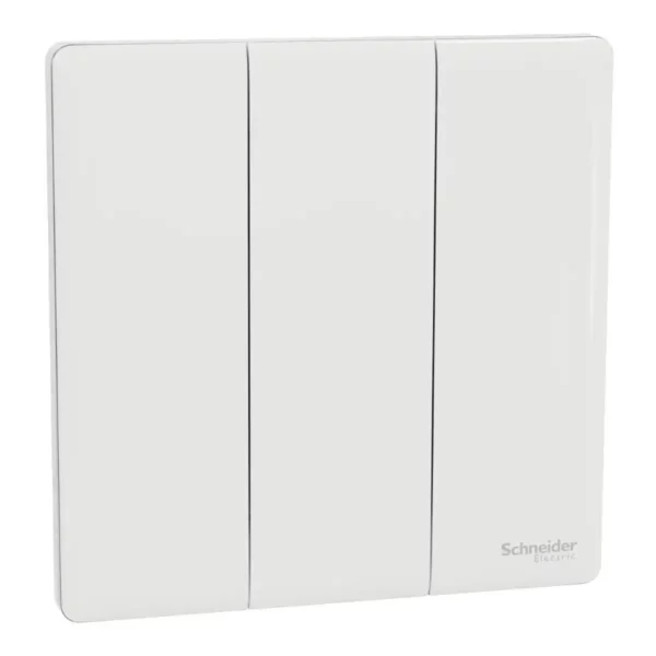 Schneider Switch, Unica X, 1 way, 16AX, 250V, 3 gangs, Painted White ,NUX33_1_PW