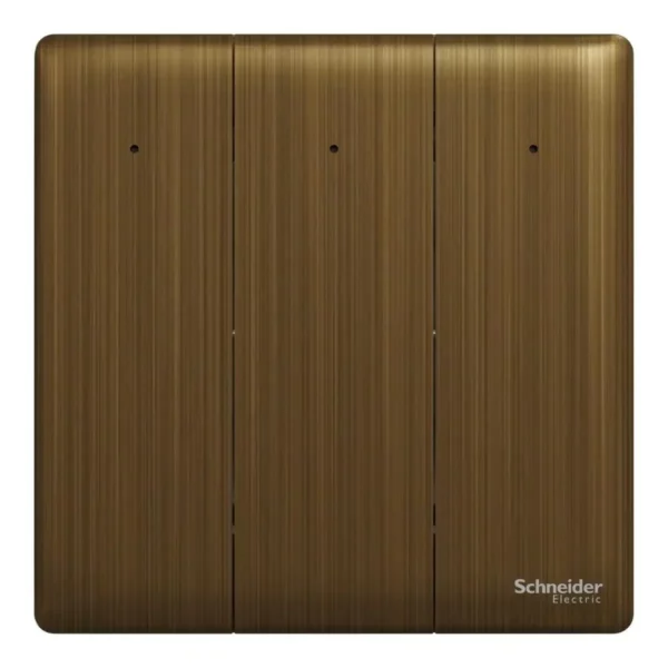 Schneider Switch, Unica X, 1 way, 16AX, 250V, 3 gangs, with LED, Antique Bronze, NUX33_1N_AB - Image 2