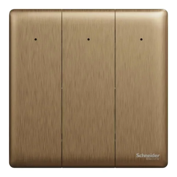 Schneider Switch, Unica X, 1 way, 16AX, 250V, 3 gangs, with LED, Dark Bronze, NUX33_1N_DB - Image 3