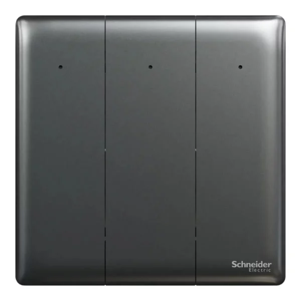Schneider Switch, Unica X, 1 way, 16AX, 250V, 3 gangs, with LED, Dark Grey, NUX33_1N_DG - Image 2