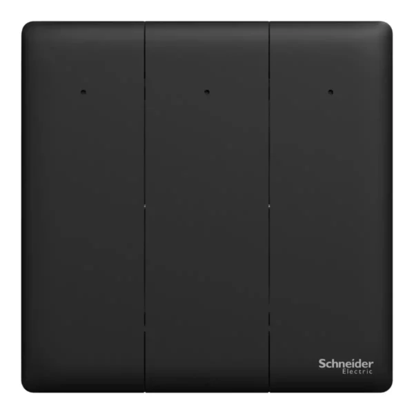 Schneider Switch, Unica X, 1 way, 16AX, 250V, 3 gangs, with LED,Jet Black, NUX33_1N_JB - Image 2
