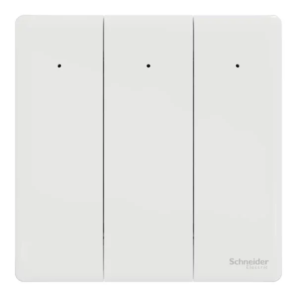 Schneider Switch, Unica X, 1 way, 16AX, 250V, 3 gangs, with LED, Painted White, NUX33_1N_PW - Image 2