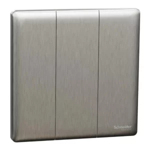 Schneider Switch, Unica X, 2 way, 16AX, 250V, 3 gangs, Stainless Steel ,NUX33_2_SS