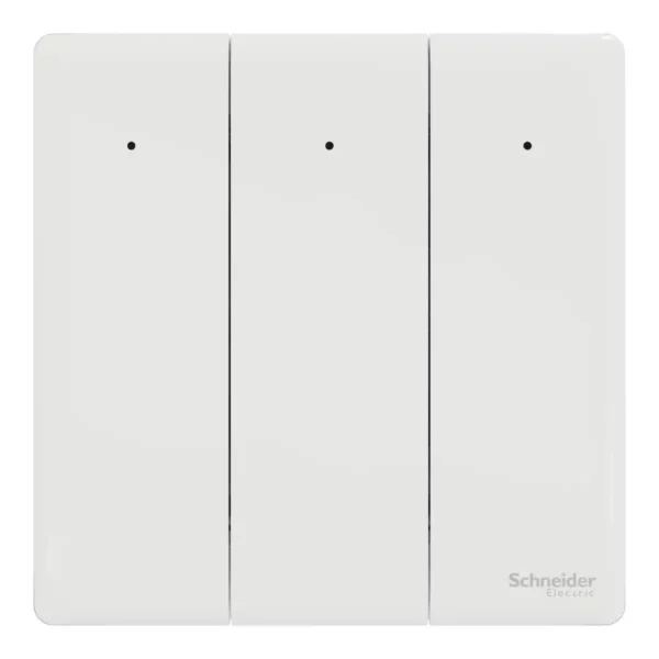 Schneider Switch, Unica X, 2 way, 16AX, 250V, 3 gangs, with LED, Painted White ,NUX33_2N_PW - Image 2