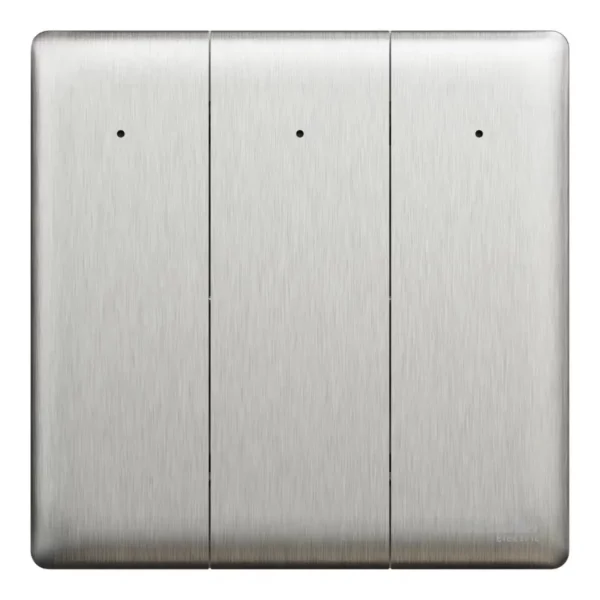 Schneider Switch, Unica X, 2 way, 16AX, 250V, 3 gangs, with LED, Stainless Steel ,NUX33_2N_SS - Image 2