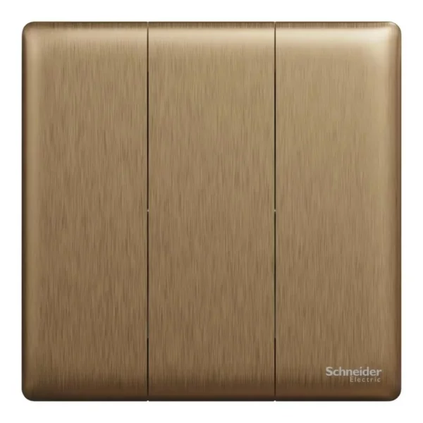 Schneider Momentary switch, Unica X, 10A, 250V, 3 gangs, Dark Bronze ,NUX33_PR_DB - Image 2